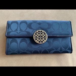 Blue Coach logo wallet